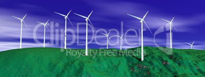 Wind turbines in nature