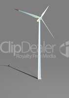 Wind turbine in grey background