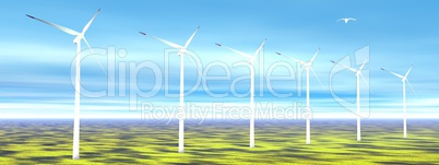 Wind turbines in nature