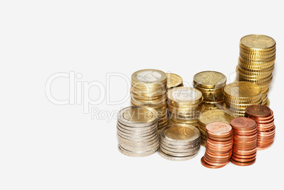 euro münzen stapel