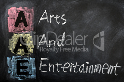 Acronym of AAE for Arts and Entertainment