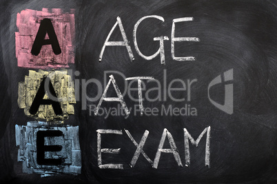 Acronym of AAE for Age at Exam