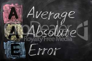 Acronym of AAE for Average Absolute Error