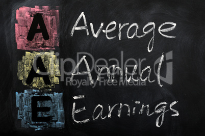 Acronym of AAE for Average Annual Earnings