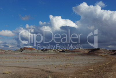 Clouds and Blue Sky on Petrified Forest