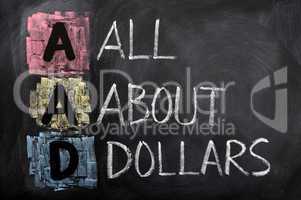 Acronym of AAD for All About Dollars