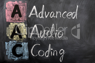Acronym of AAC for Advanced Audio Coding