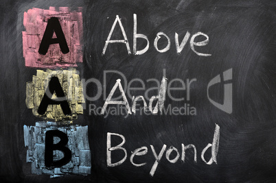Acronym of AAB for Above and Beyond