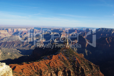 Wide view over Grand Canyon and Arizona high desert