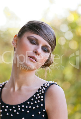 Caucasian girl portrait with makeup