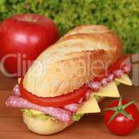 Sandwich belegt mit Salami