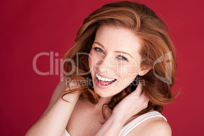 Vivacious Redhead Woman Laughing
