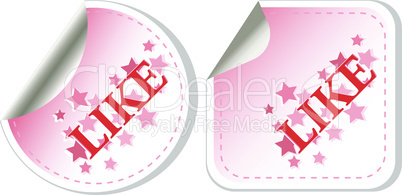 Like button vector sticker isolated on white