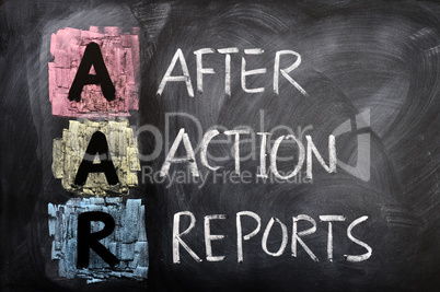 Acronym of AAR for After Action Reports