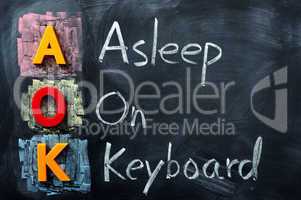 Acronym of AOK for Asleep on Keyboard