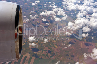 View through airplane porthole