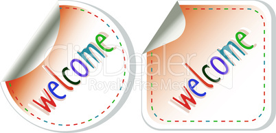 Welcome stickers label set isolated on white