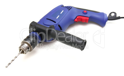 the electric drill on white background with clipping path