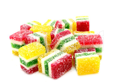 Multi-coloured fruit candy