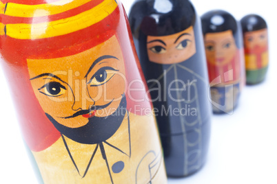 Arab Man Woman Children Family Nesting Dolls