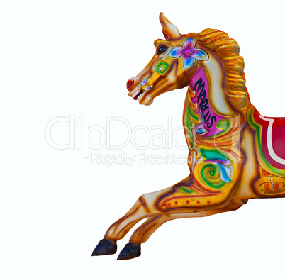 Carousel horse isolated on white