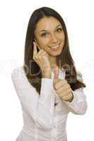 Attractive business woman talking on the phone