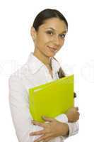 Businesswoman holding folder