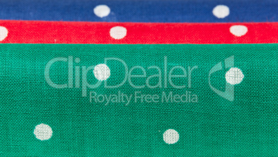 Red, blue and green handkerchiefs