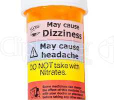 Warning signs on bottle of rx drugs