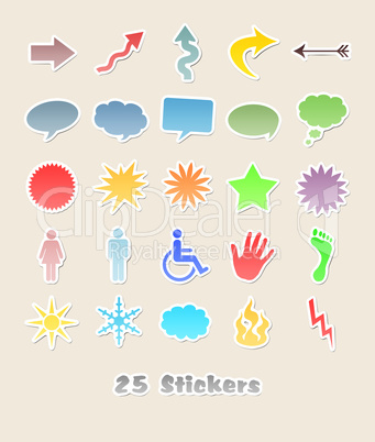 25 different stickers for your design