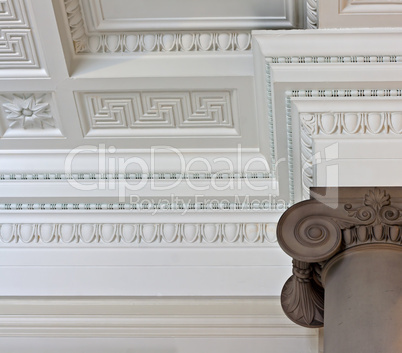 Intricate plaster cornice ceiling
