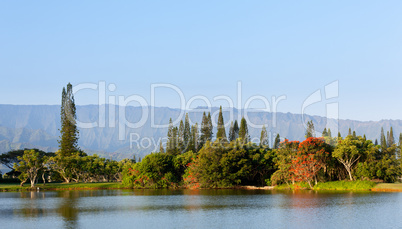 Na Pali mountains and lake