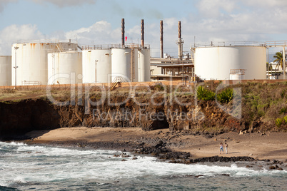 Two women beachcomb on Glass Beach