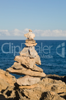 Stack of rocks on coast of Kauai