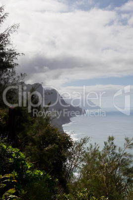 Na Pali on Kauai from trail