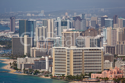 Downtown Waikiki seen from Diamond Head