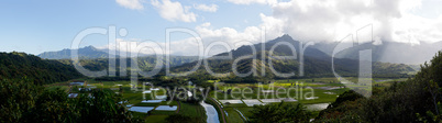 Panorama of Hanalei Valley in Kauai