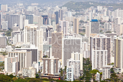 Downtown Waikiki seen from Diamond Head