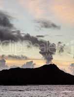 Clouds from Diamond Head crater