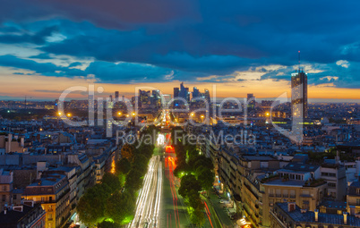 Panorama of Paris at sunset