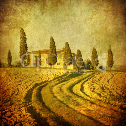 vintage tuscan landscape