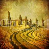 vintage tuscan landscape