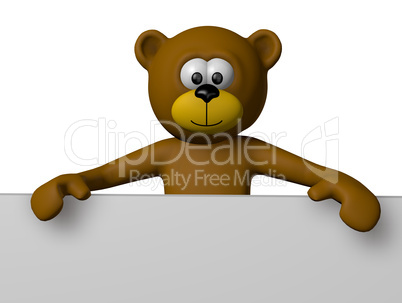 teddybär mit schild