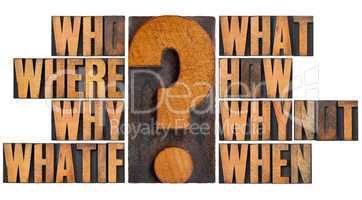questions in letterpress wood type