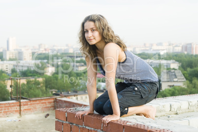 Girl on roof