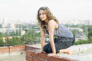 Girl on roof