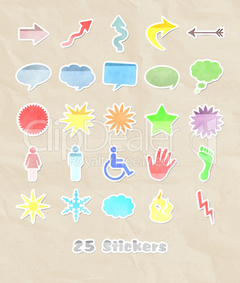 25 different stickers for your design