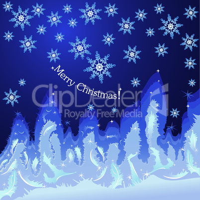 Christmas hoarfrost background on window glass - Winter decoration for your design.
