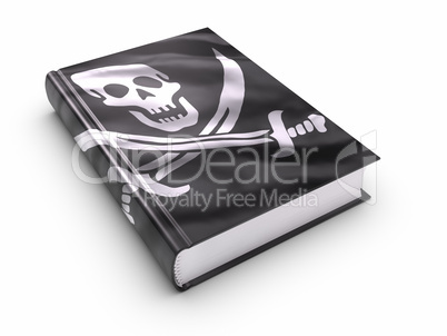 Book covered with pirates flag