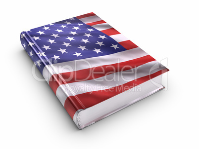 Book covered with American flag